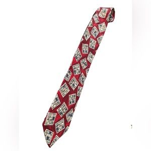 😎 Ted Lapidus red patterned neck tie